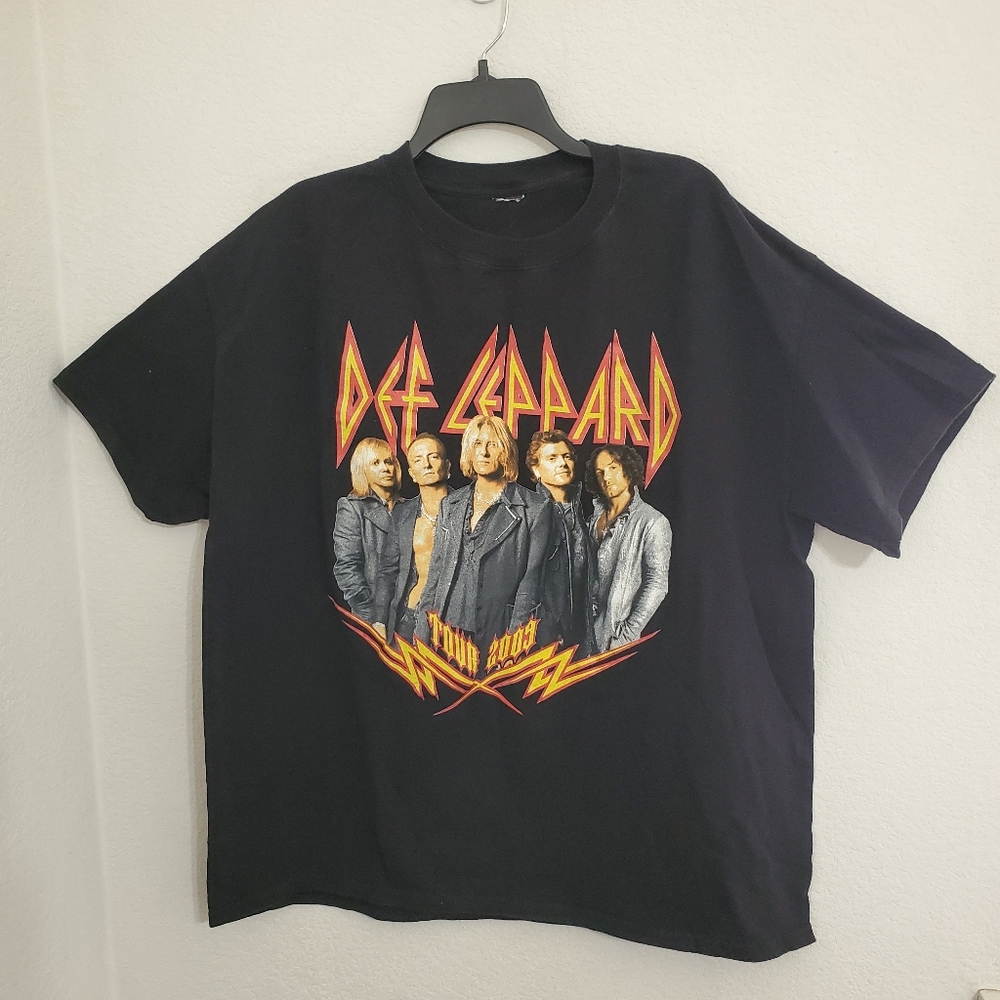 DEF LEPPARD 2009 Tour Poison Cheap Trick black short sleeve concert band tee XL - Picture 1 of 6